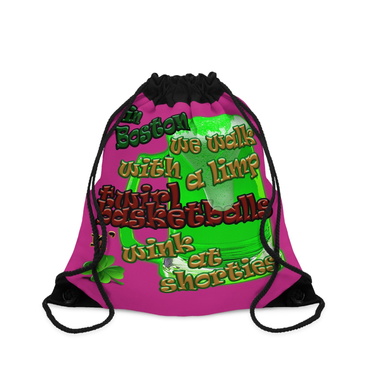celtics logo - Drawstring Bag (pink)