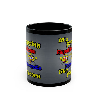 popping like popcorn - Black Mug (grey-light grey)