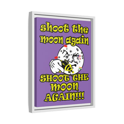 shoot the moon again - framed canvas art (light purple)
