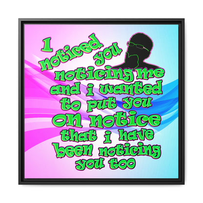 noticed you noticing - framed canvas art (light blue-pink wave)