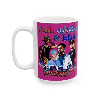 rw&b lives matter - White Mug (pink)