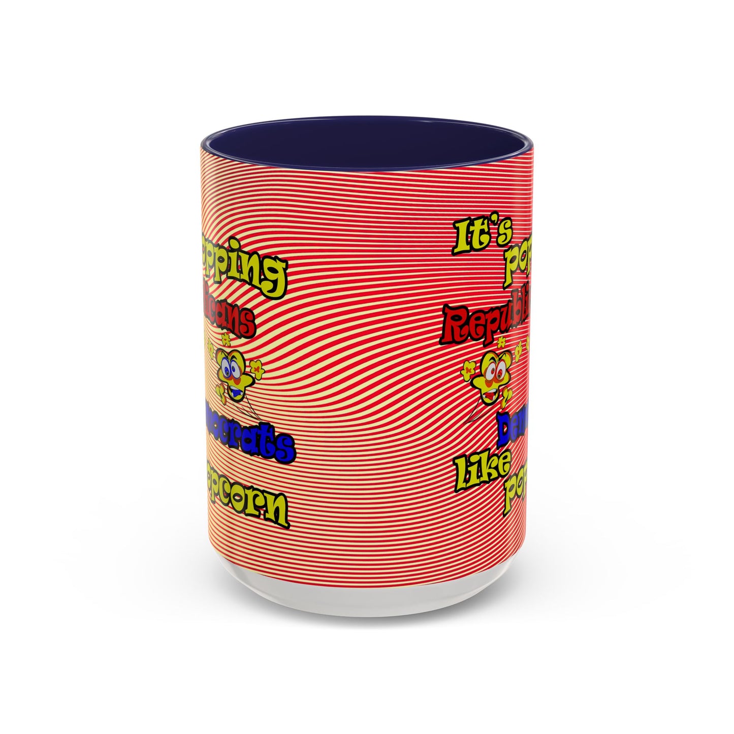 popping like popcorn - Accent Mug (yellow-orange wave)