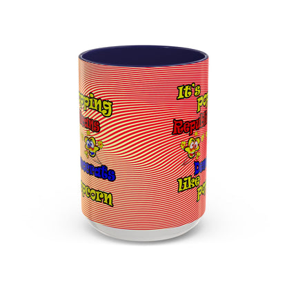 popping like popcorn - Accent Mug (yellow-orange wave)