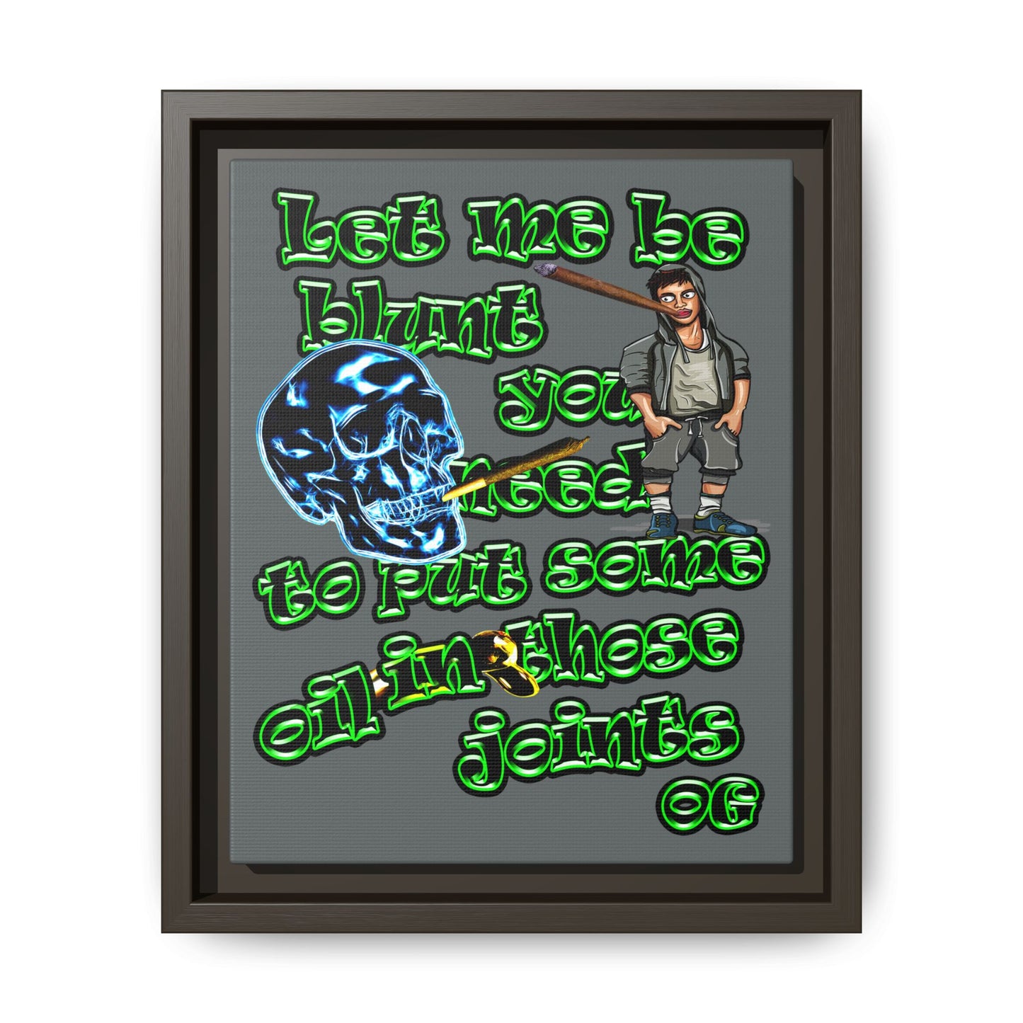 og - framed canvas art (dark grey)