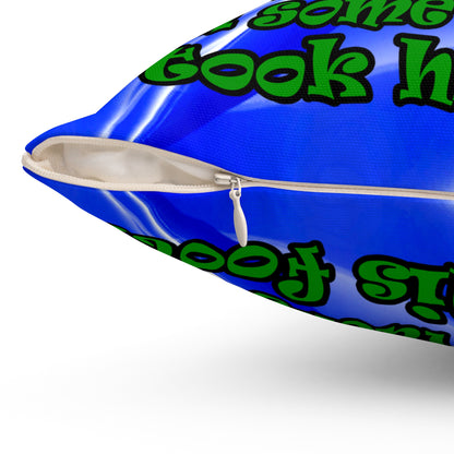 turtle race - Spun Polyester Square Pillow - (blue-white wave)