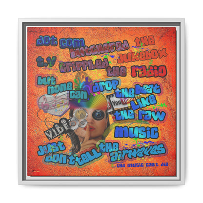 drop the beat - framed canvas art (burnt orange)