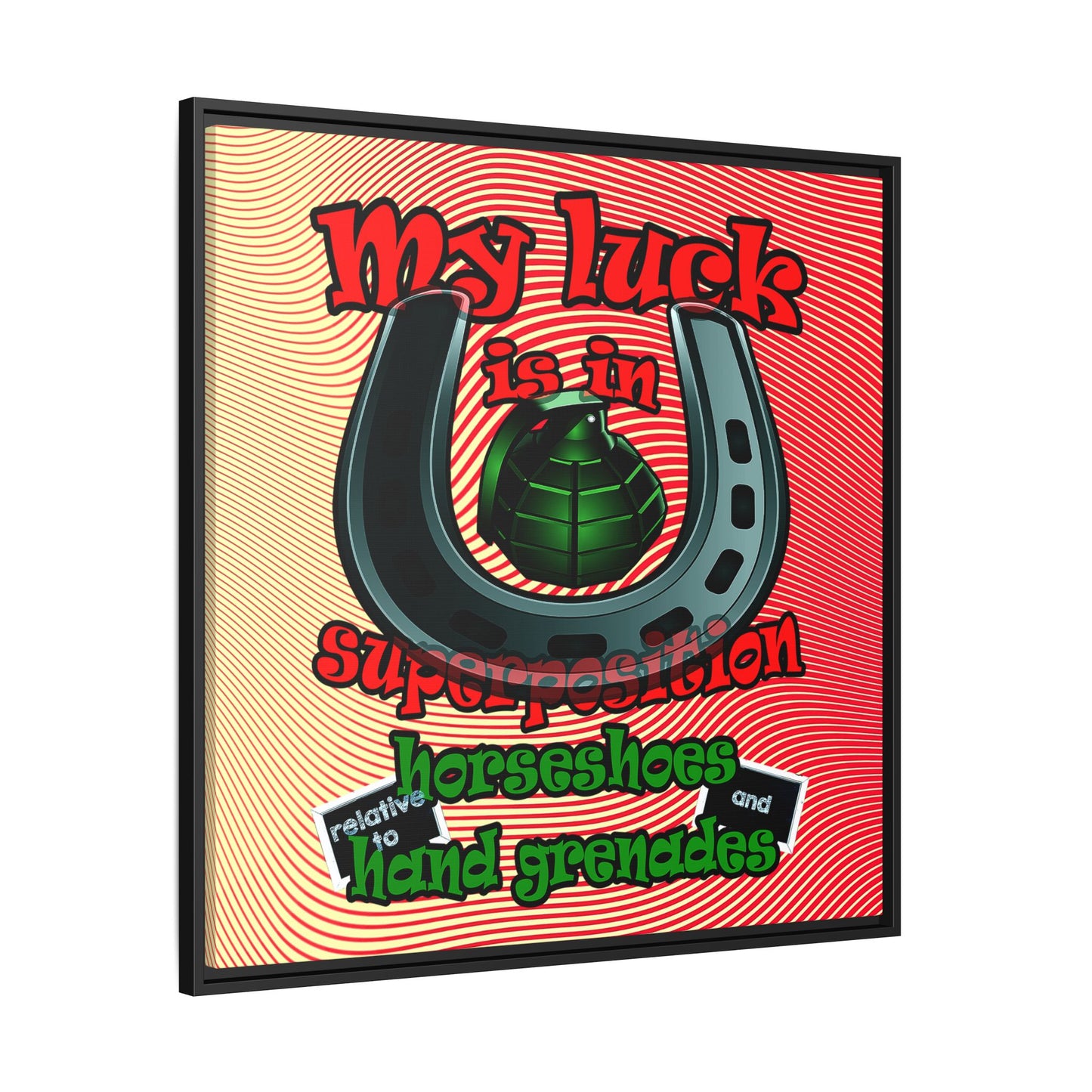 my luck - framed canvas art (yellow-orange wave)