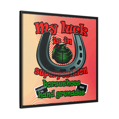 my luck - framed canvas art (yellow-orange wave)