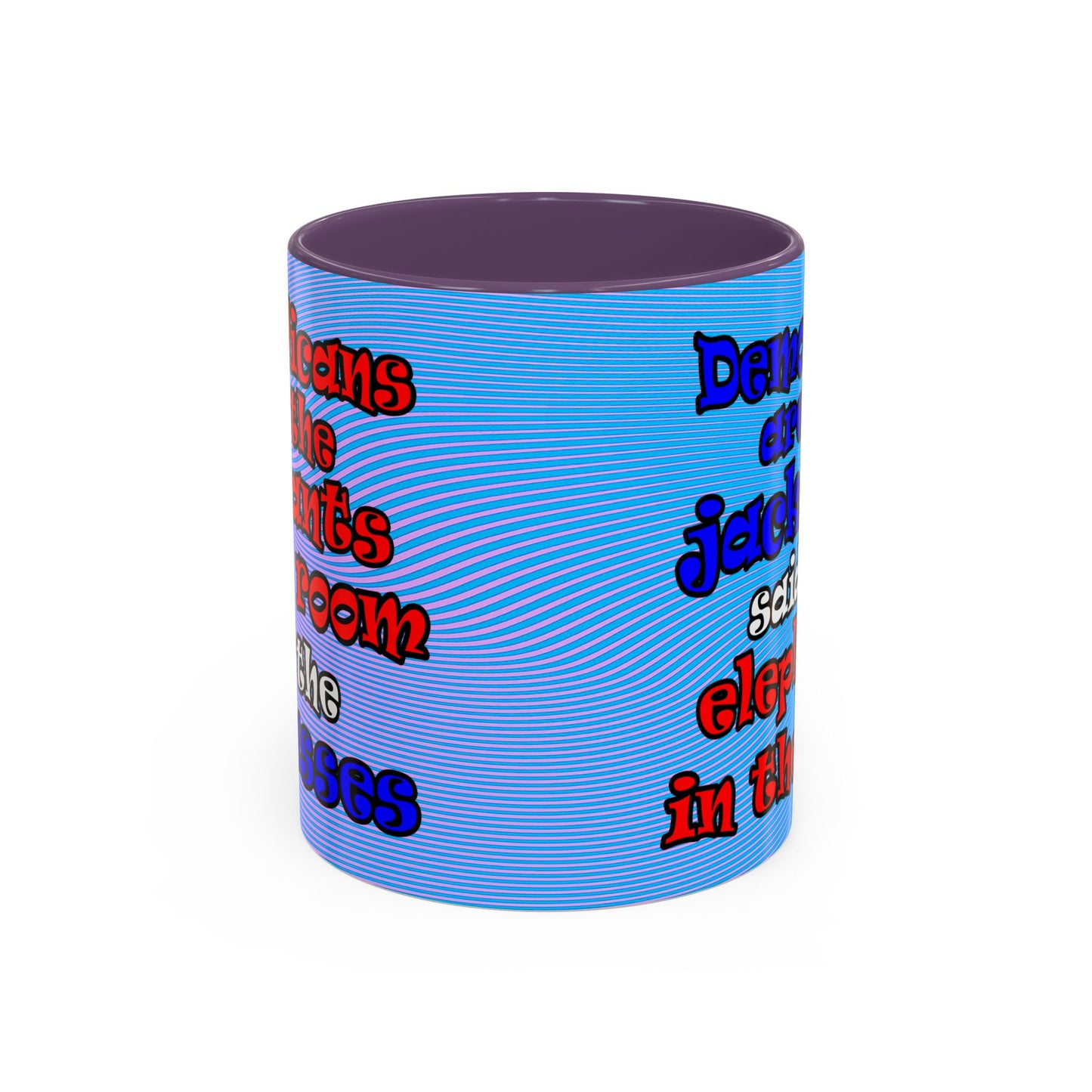 donkeys and elephants - Accent Mug (light blue-purple wave)