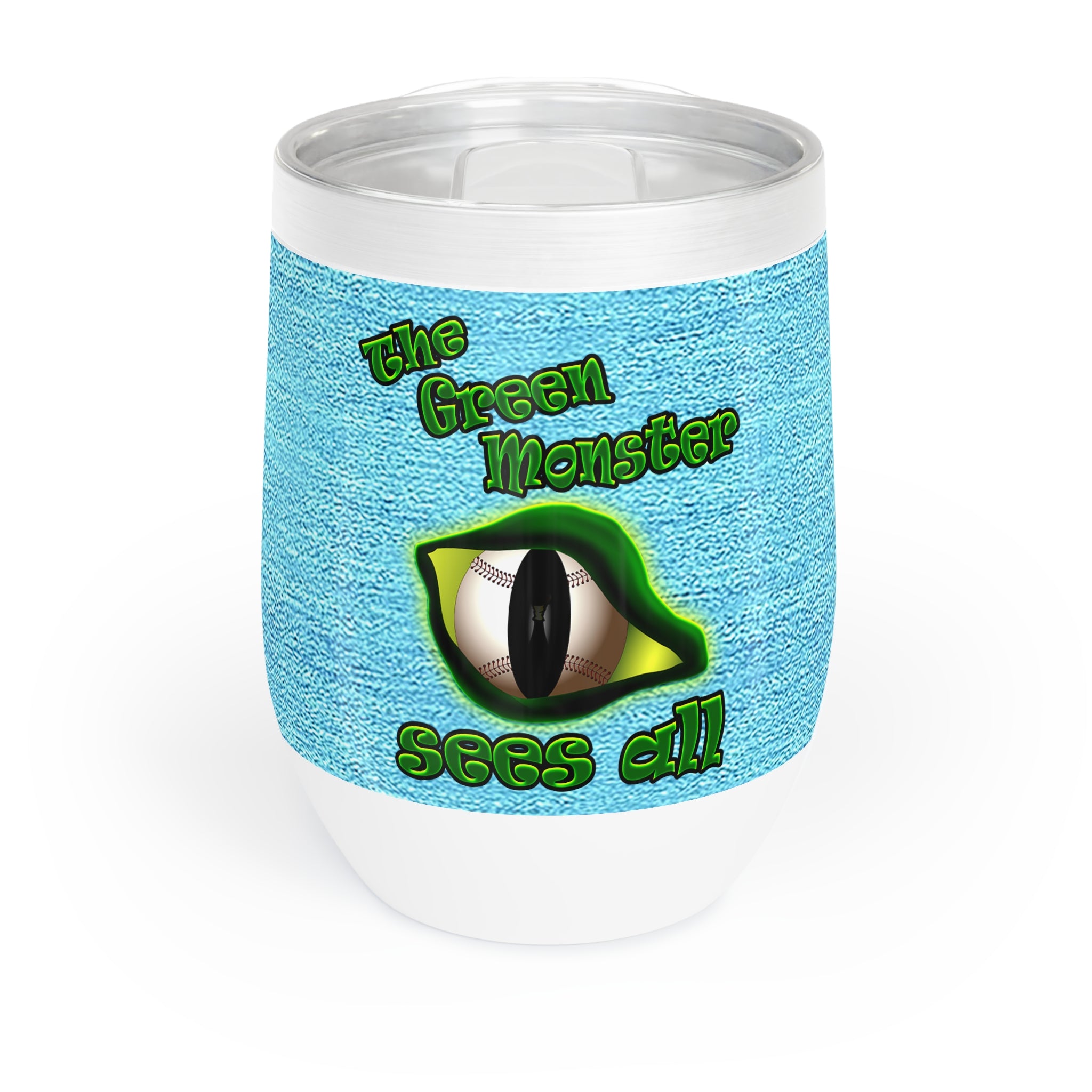 green monster - Chill Wine Tumbler (faded blue)