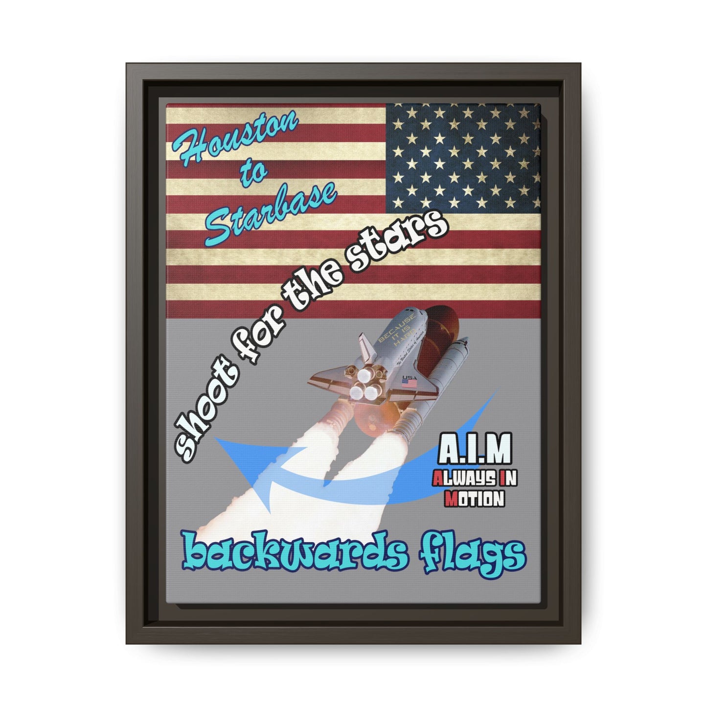 shoot for the stars - framed canvas art (grey)