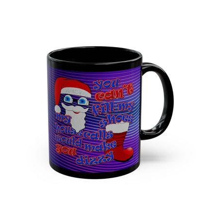 santa's shoes - Black Mug (purple wave)