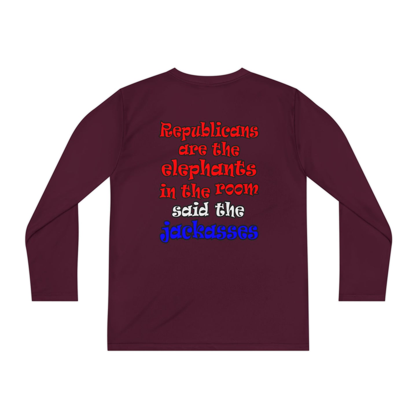 donkeys and elephants - Youth Long Sleeve Competitor Tee