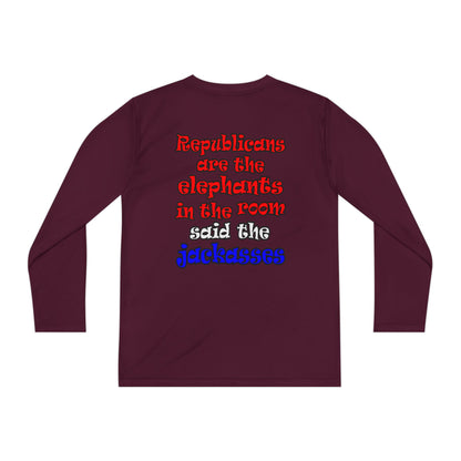 donkeys and elephants - Youth Long Sleeve Competitor Tee