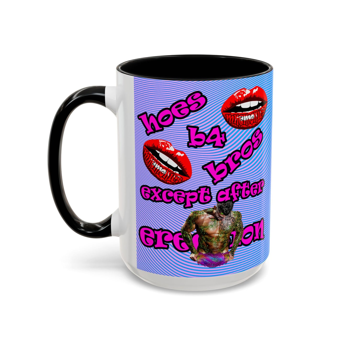 hoes b4 bros - Accent Mug (light blue-purple wave)