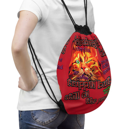 schrodinger's cat - Drawstring Bag (dark red)