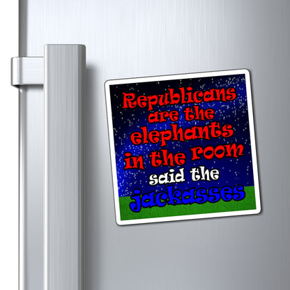 donkeys and elephants - Magnets - ('snoops' background)