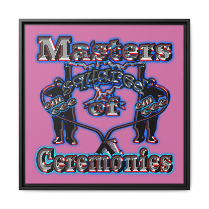 em cee squared - framed canvas art (light pink)