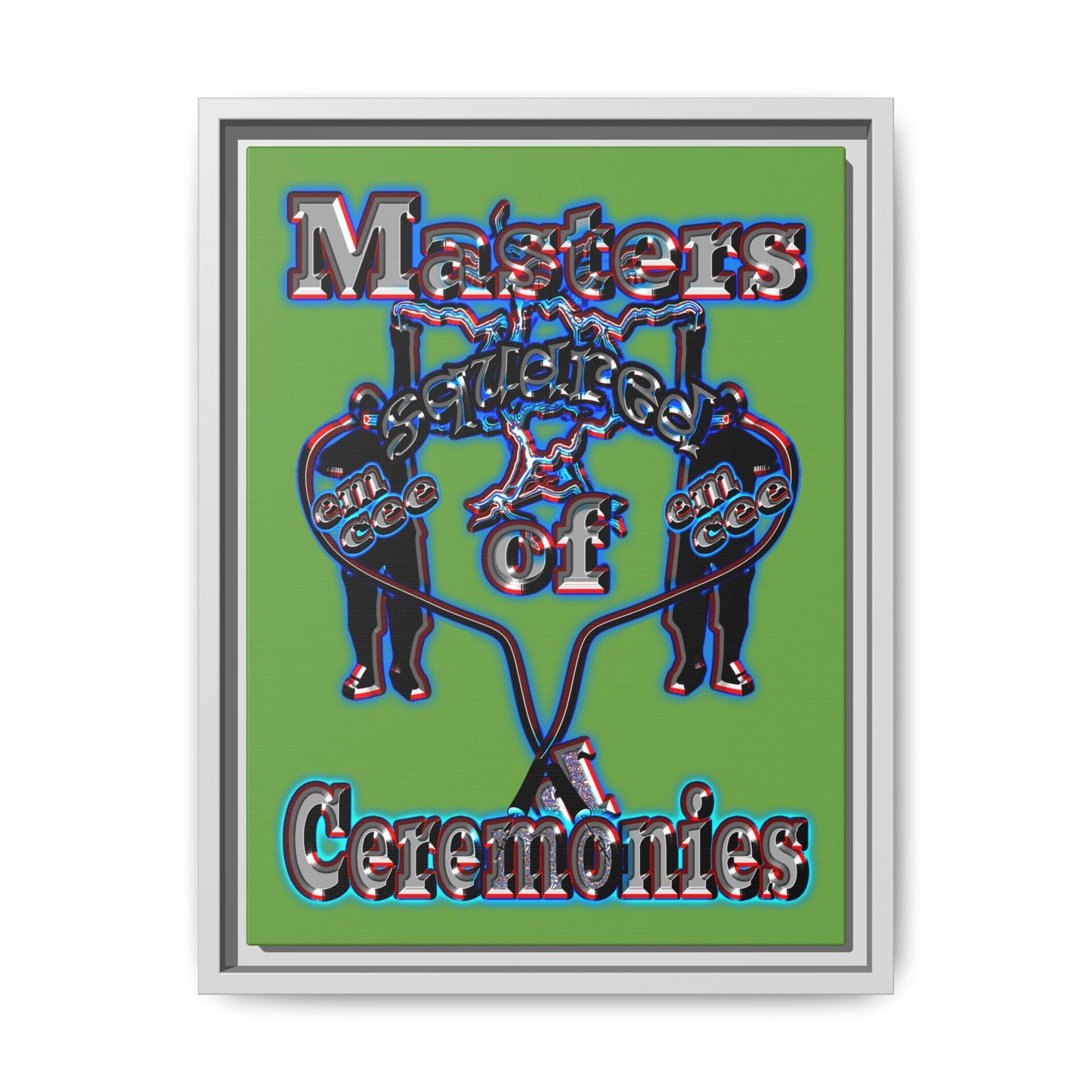 em cee squared - framed canvas art (green)