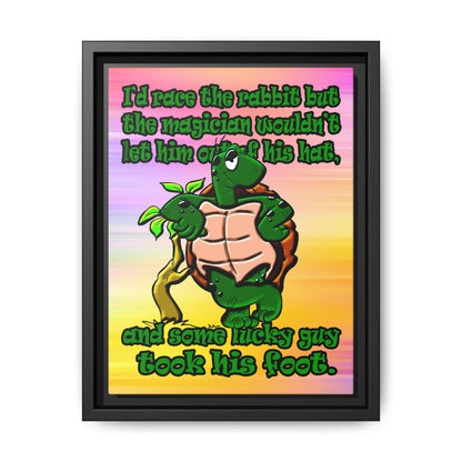 turtle race - framed canvas art (color blur)