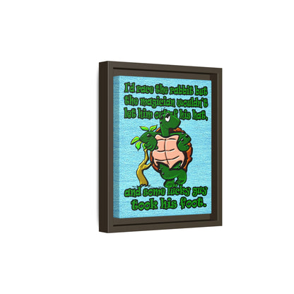 turtle race - framed canvas art (faded blue)