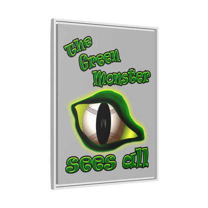 green monster - framed canvas art (light grey)