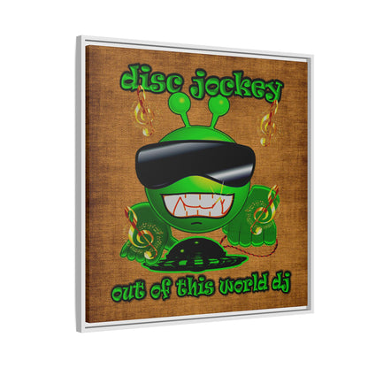 disc jockey - framed canvas art (brown papyrus)