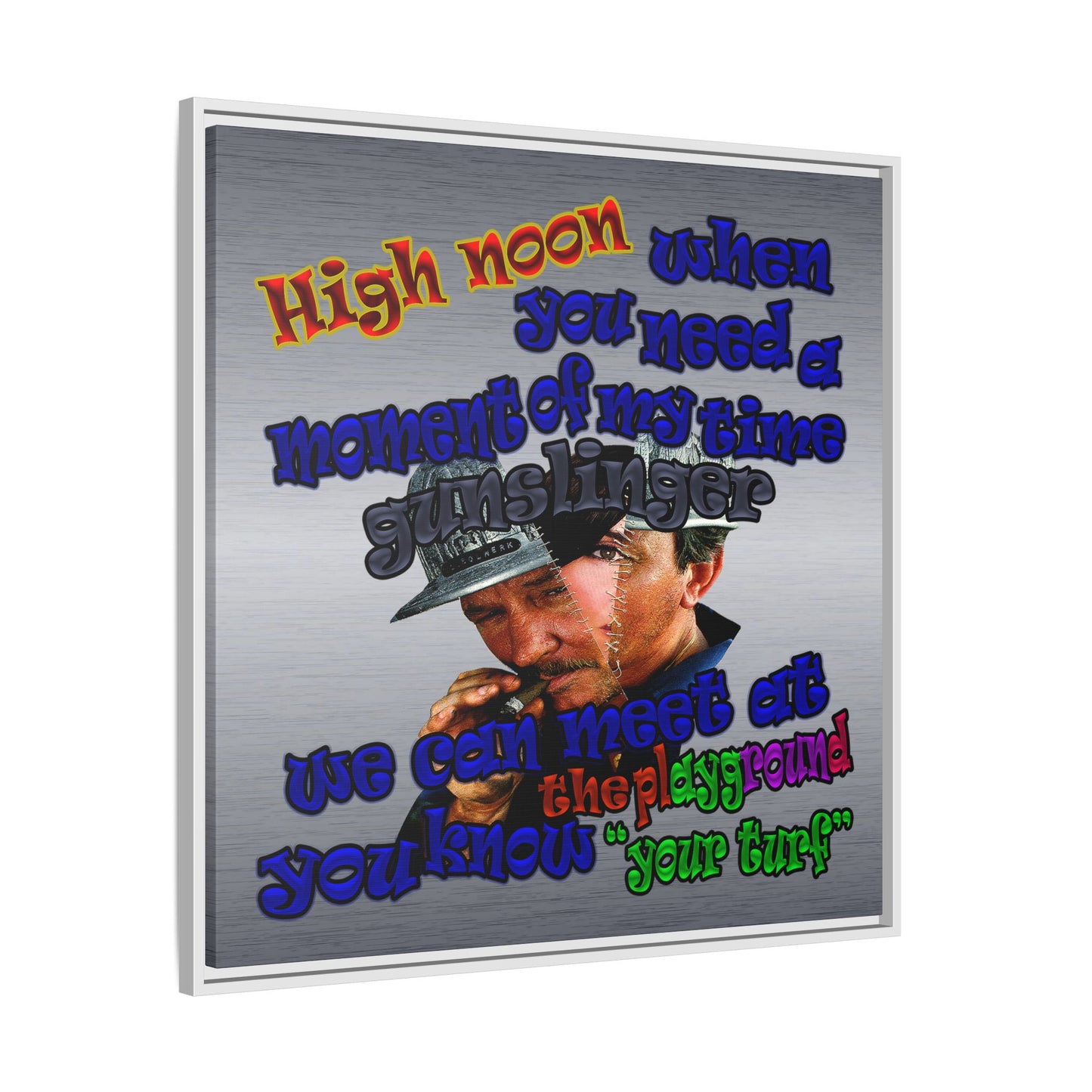 high noon - framed canvas art (brushed nickel)