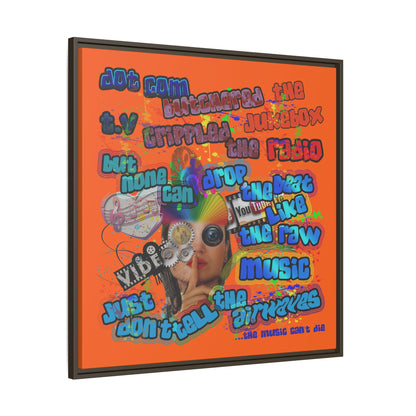 drop the beat - framed canvas art (orange)