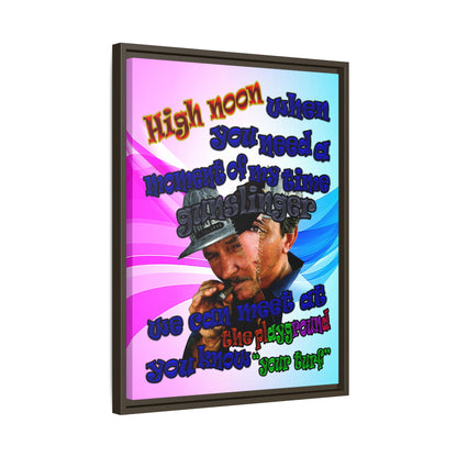 high noon - framed canvas art (light blue-pink wave)