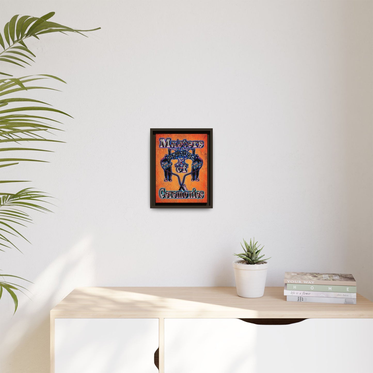 em cee squared - framed canvas art (burnt orange)