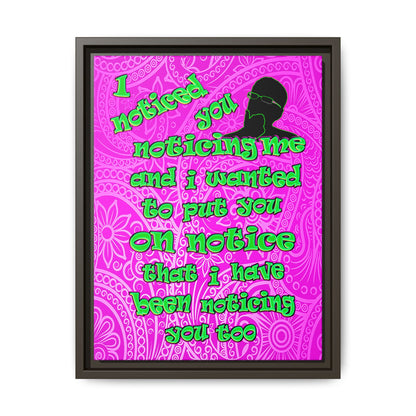 noticed you noticing - framed canvas art (pink swirl)