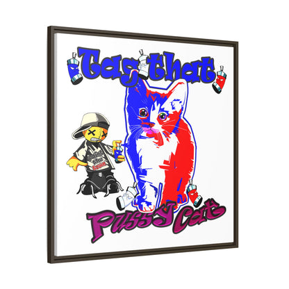tag that - framed canvas art (white)