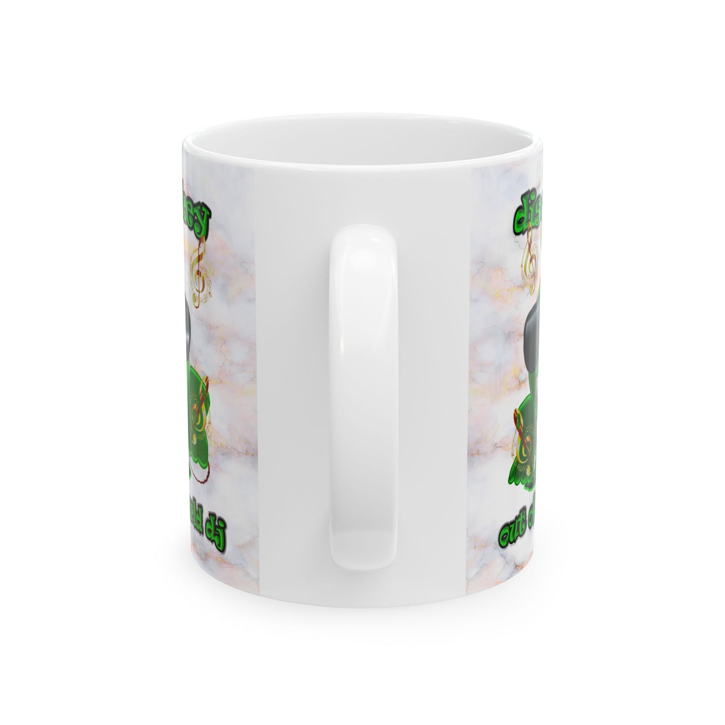 disc jockey - White Mug (white marble)