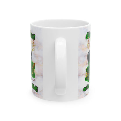 disc jockey - White Mug (white marble)