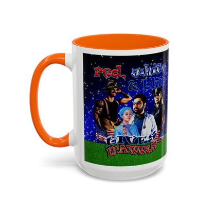 rw&b lives matter - Accent Mug ('snoops' background)