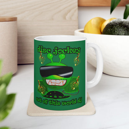 disc jockey - White Mug (dark green)
