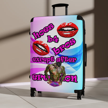 hoes b4 bros - Suitcase (light blue-pink wave)