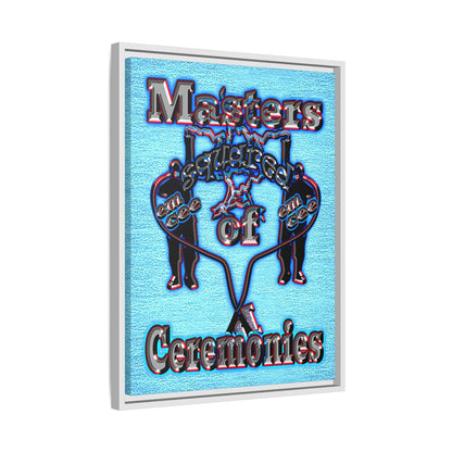 em cee squared - framed canvas art (faded blue)