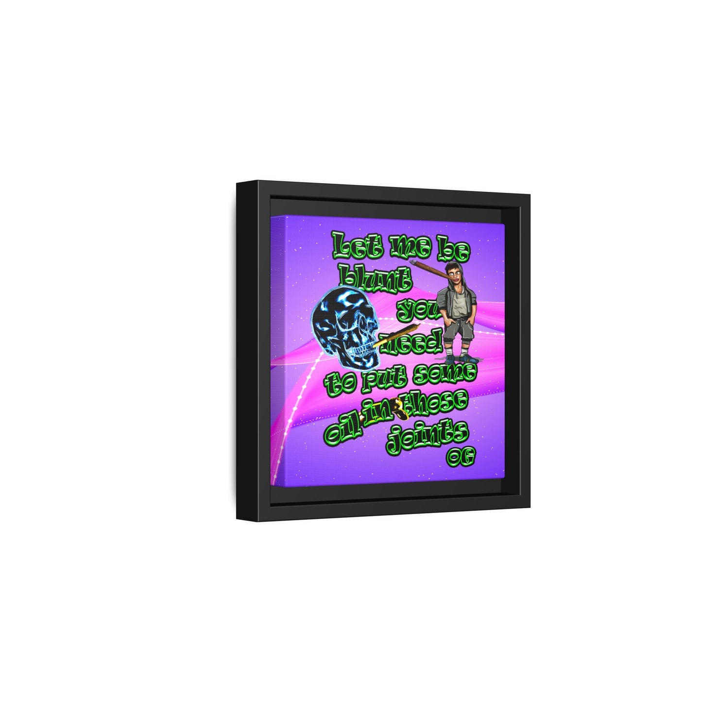 og - framed canvas art (purple-pink wave)