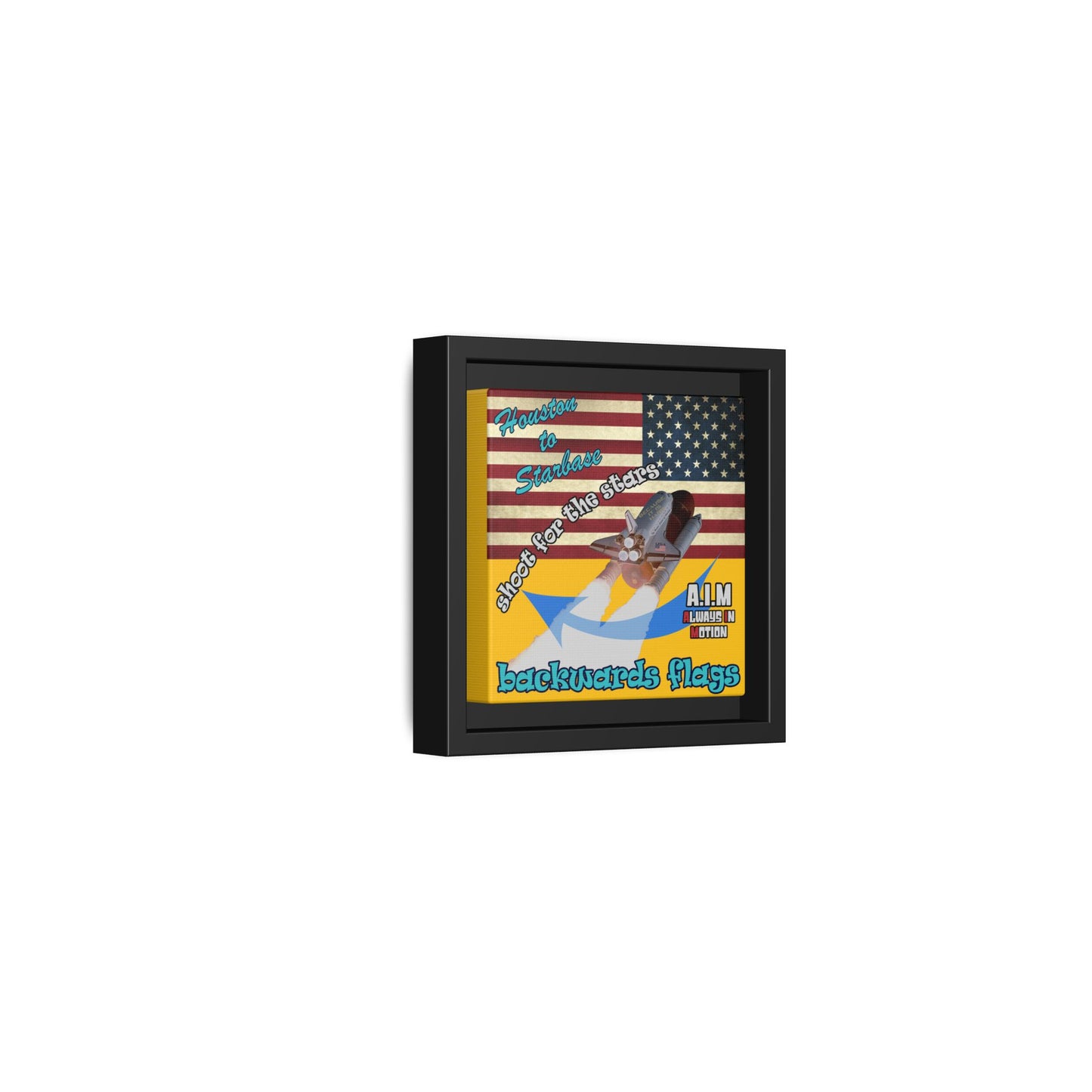 shoot for the stars - framed canvas art (yellow)