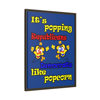 popping like popcorn - framed canvas art (dark blue)