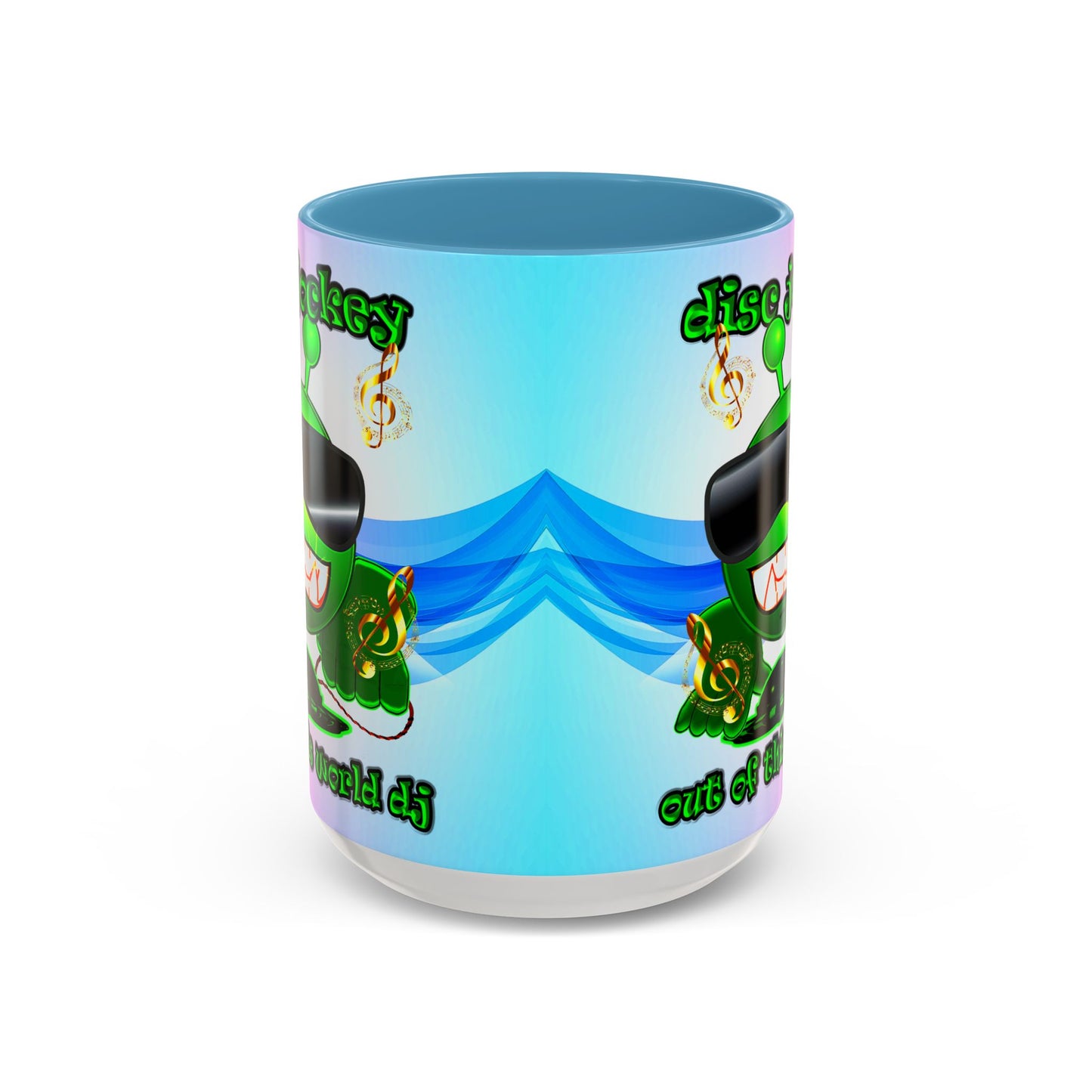 disc jockey - Accent Mug (light blue-pink wave)
