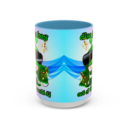disc jockey - Accent Mug (light blue-pink wave)