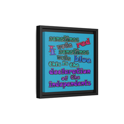 declaration of the independents - framed canvas art (turquoise)
