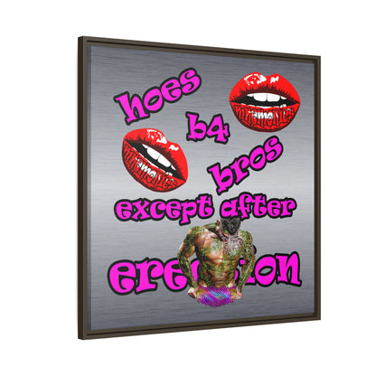 hoes b4 bros - framed canvas art (brushed nickel)
