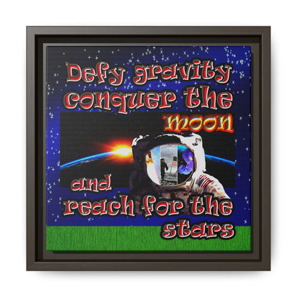 defy conquer reach - framed canvas art ('snoops' background)