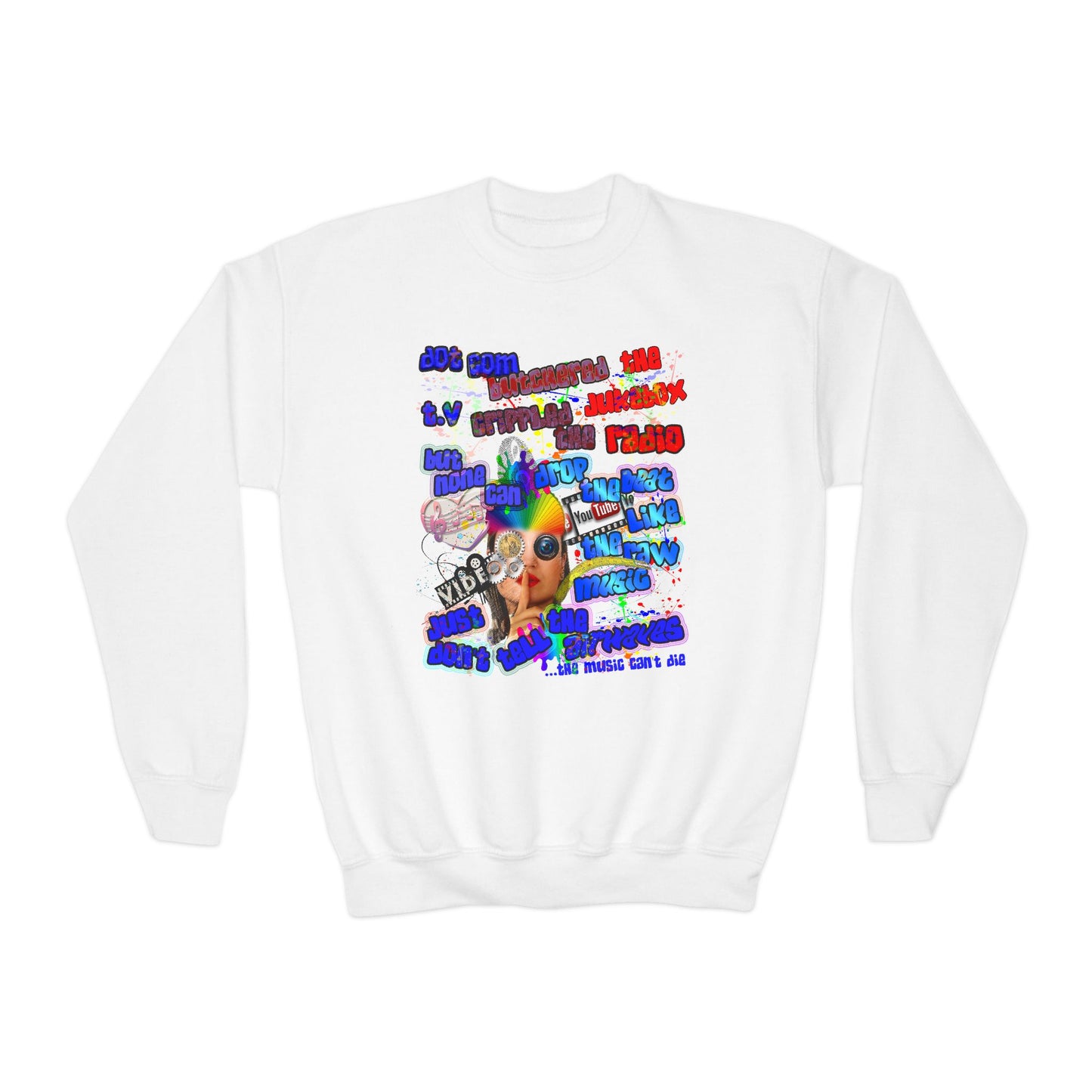 drop the beat - Youth Crewneck Sweatshirt