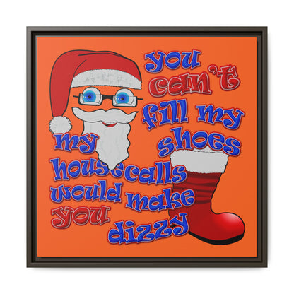 santa's shoes - framed canvas art (orange)