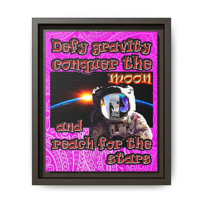 defy conquer reach - framed canvas art (pink swirl)